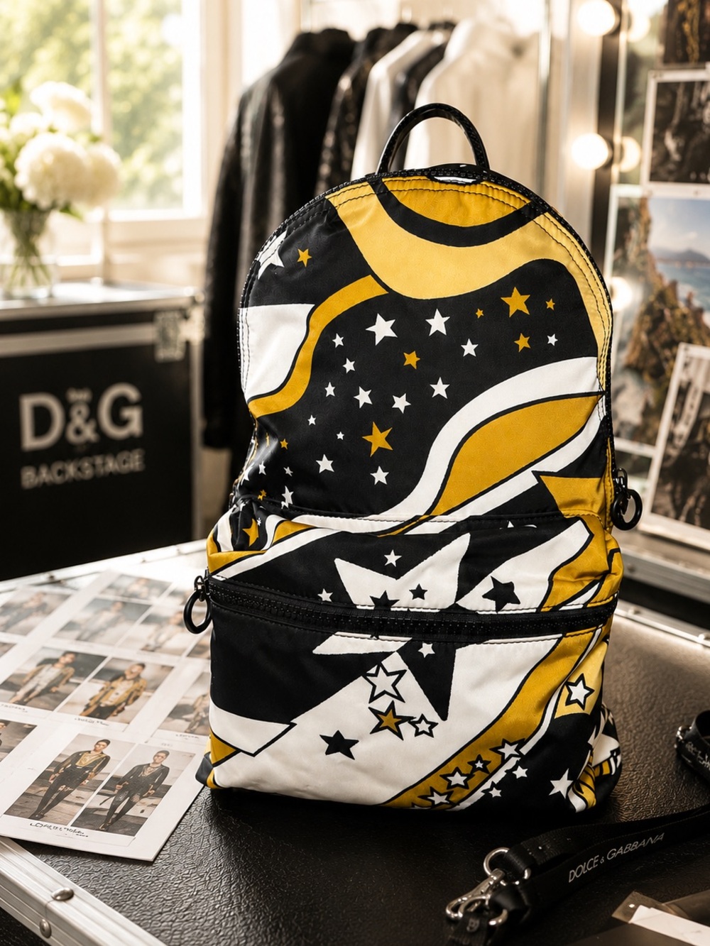 Dolce & Gabbana Black and Gold Star Backpack